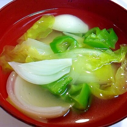 さっぱり美味しい☆残り野菜の和風スープ